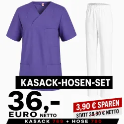 KASACK-HOSEN-SET: KASACK 769 und  SCHLUPFHOSE 780 von LEIBER / Farbe: LILA - WEIß