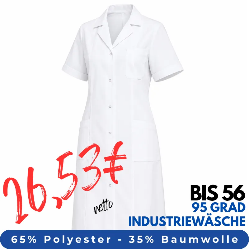 DAMEN - ARZTKITTEL - LABORKITTEL 490 von LEIBER / Farbe: weiß / 65 % Polyester 35 % Baumwolle | MEIN-KASACK.de