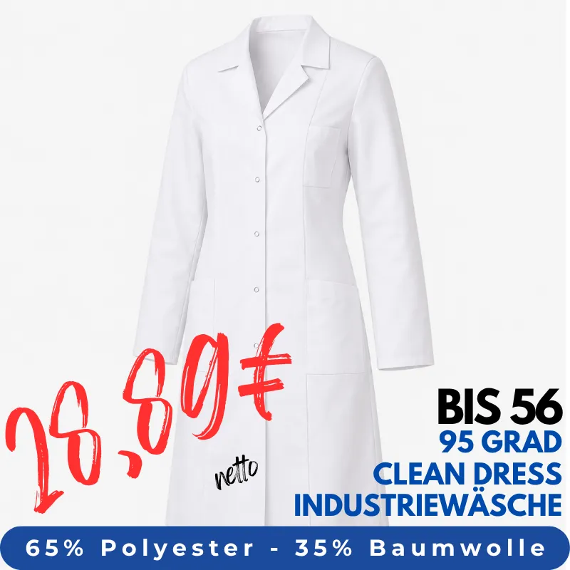 DAMEN - ARZTKITTEL - LABORKITTEL 491 von LEIBER / Farbe: weiß / 65 % Polyester 35 % Baumwolle | MEIN-KASACK.de