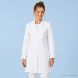 DAMEN - ARZTKITTEL - LABORKITTEL 491 von LEIBER / Farbe: weiß / 65 % Polyester 35 % Baumwolle