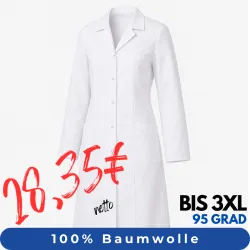 DAMEN - ARZTKITTEL - LABORKITTEL 5790 von LEIBER / Farbe: weiß / 100 % Baumwolle