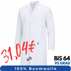 HERREN - ARZTKITTEL - LABORKITTEL 181 von LEIBER / Farbe: weiß / 100 % Baumwolle Feinköper