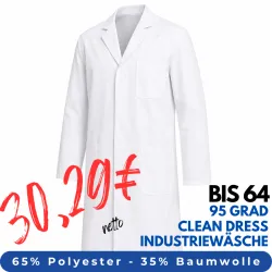 HERREN - ARZTKITTEL - LABORKITTEL 492 von LEIBER / Farbe: weiß / 65 % Polyester 35 % Baumwolle