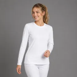 ARBEITS-SHIRT | UNTERZIEHSHIRT | LANGARM (Unisex - Herren - Damen) | 399 von EXNER / Farbe: weiß / 95% Polyester 5% Spandex