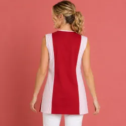 Überwurfschürze / Chasuble 264 von LEIBER / Farbe: weiß-rot / 65 % Polyester 35 % Baumwolle