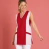 Überwurfschürze / Chasuble 264 von LEIBER / Farbe: weiß-rot / 65 % Polyester 35 % Baumwolle