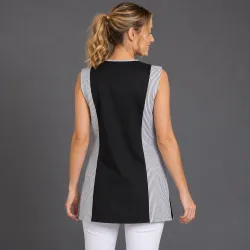 Überwurfschürze / Chasuble 264 von LEIBER / Farbe: weiß-schwarz / 65 % Polyester 35 % Baumwolle