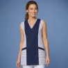 Überwurfschürze / Chasuble 264 von LEIBER / Farbe: weiß-marine / 65 % Polyester 35 % Baumwolle