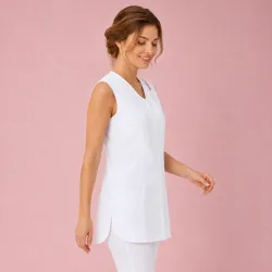 KASACK OHNE ARM 1246 von LEIBER / Farbe: weiß / 65 % Polyester 35 % Baumwolle