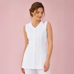 KASACK OHNE ARM 1246 von LEIBER / Farbe: weiß / 65 % Polyester 35 % Baumwolle