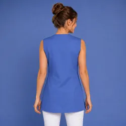 KASACK OHNE ARM 553 von LEIBER / Farbe: blau / 65 % Polyester 35 % Baumwolle