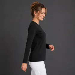 ARBEITS-SHIRT | UNTERZIEHSHIRT | LANGARM (Unisex - Herren - Damen) | 399 von EXNER / Farbe: schwarz / 95% Polyester 5% Spandex