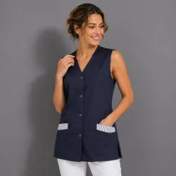 KASACK OHNE ARM 515 von LEIBER / Farbe: marine / 65 % Polyester 35 % Baumwolle