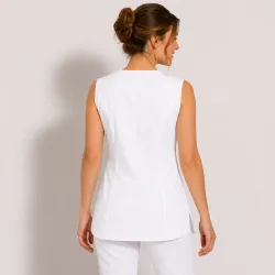 KASACK OHNE ARM 515 von LEIBER / Farbe: weiß / 65 % Polyester 35 % Baumwolle