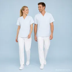 KASACK-HOSEN-SET: KASACK 273 und  SCHLUPFHOSE 330 von MEIN-KASACK.de / Farbe: EISBLAU - WEISS