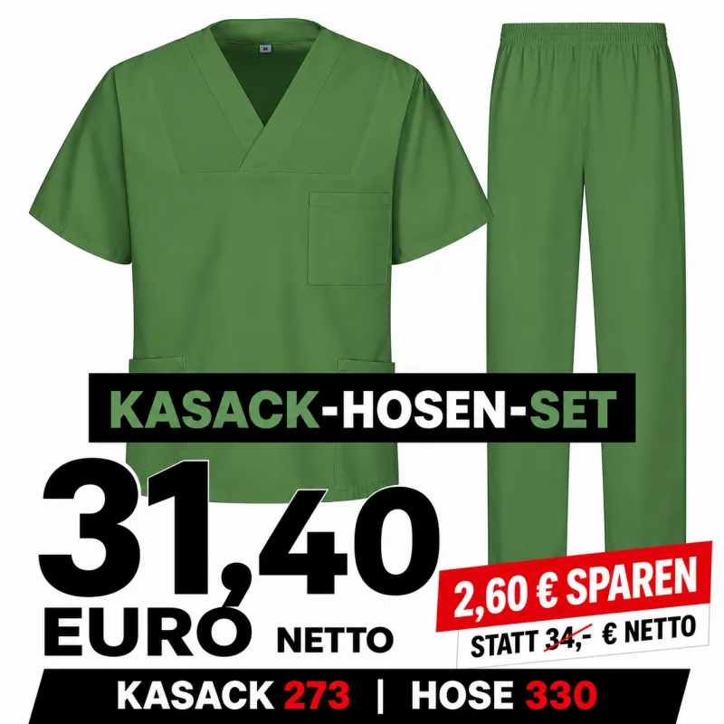 KASACK-HOSEN-SET: KASACK 273 und  SCHLUPFHOSE 330 von MEIN-KASACK.de / Farbe: DARK GREEN | MEIN-KASACK.de