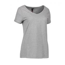 CORE V-Neck Tee Damen T-Shirt 543 von ID / Farbe: grau / 90% BAUMWOLLE 10% VISKOSE - | MEIN-KASACK.de | kasack | kasacks