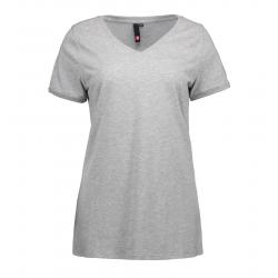 CORE V-Neck Tee Damen T-Shirt 543 von ID / Farbe: grau / 90% BAUMWOLLE 10% VISKOSE - | MEIN-KASACK.de | kasack | kasacks