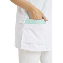 Damen -  Hosenkasack 800 von LEIBER / Farbe: weiß-mint / 65 % Polyester 35 % Baumwolle - | MEIN-KASACK.de | kasack | kas