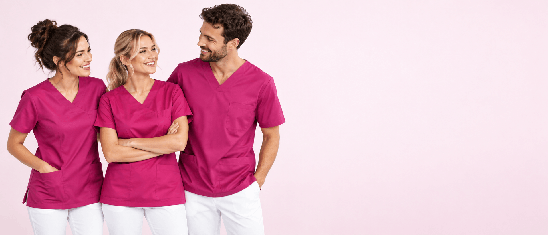 Kasack in Magenta für Pflege, Praxis und medizinische Einrichtungen