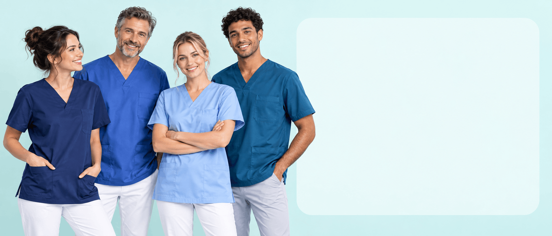 Kasacks in Blau für Pflege, Praxis und medizinische Einrichtungen