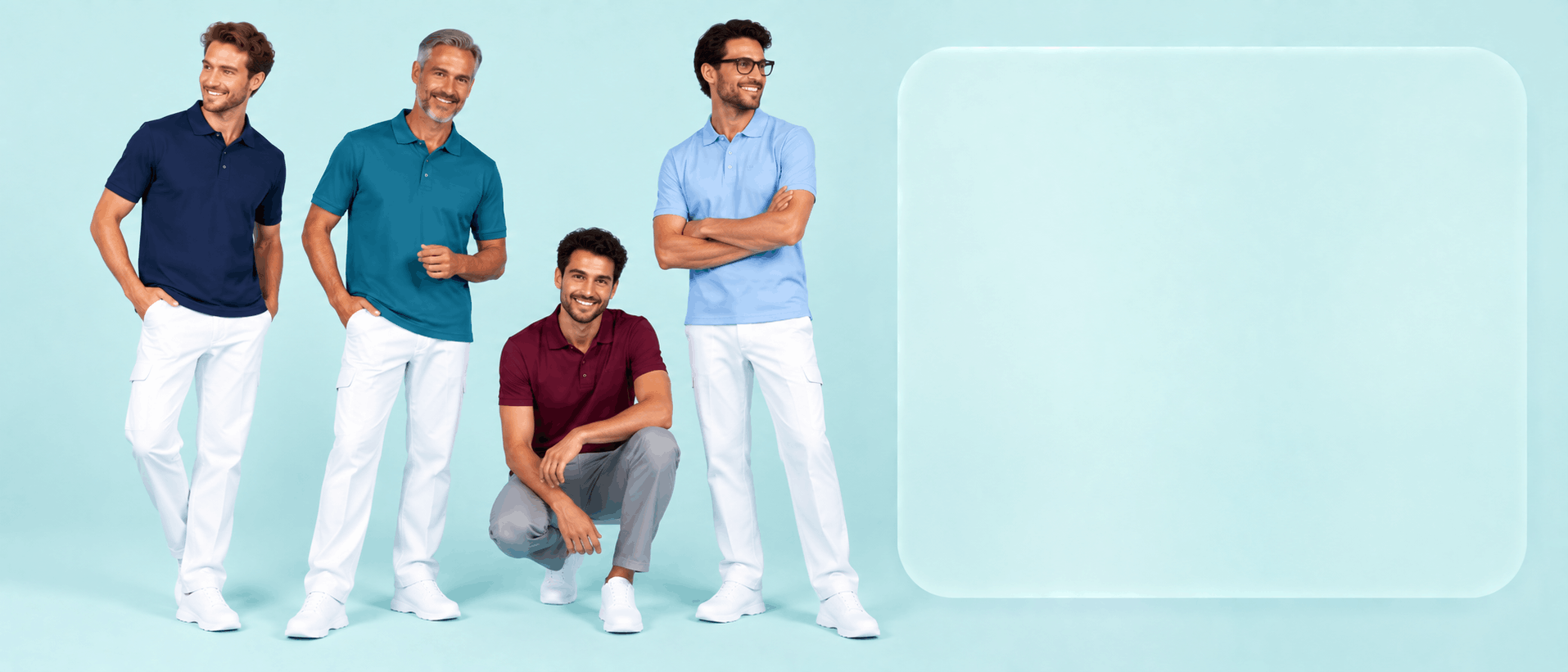 Arbeits-Polo-Shirts für Herren in Pflege, Praxis und medizinischen Einrichtungen