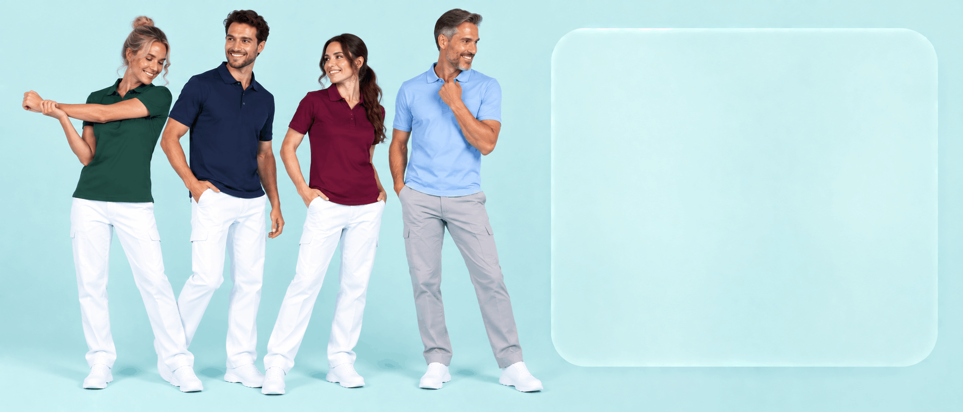 Stretch Polo-Shirts für Pflege, Praxis und medizinische Einrichtungen