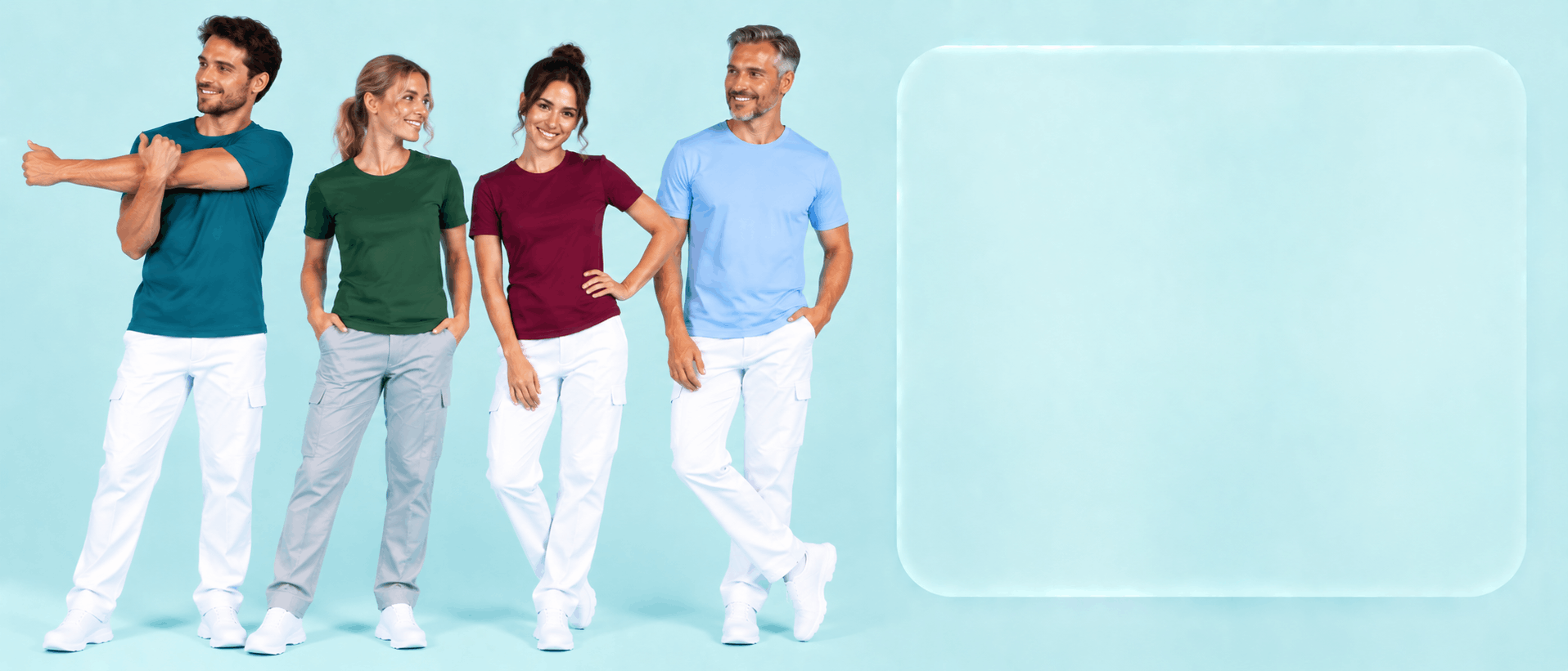 Stretch T-Shirts für Pflege, Praxis und medizinische Einrichtungen