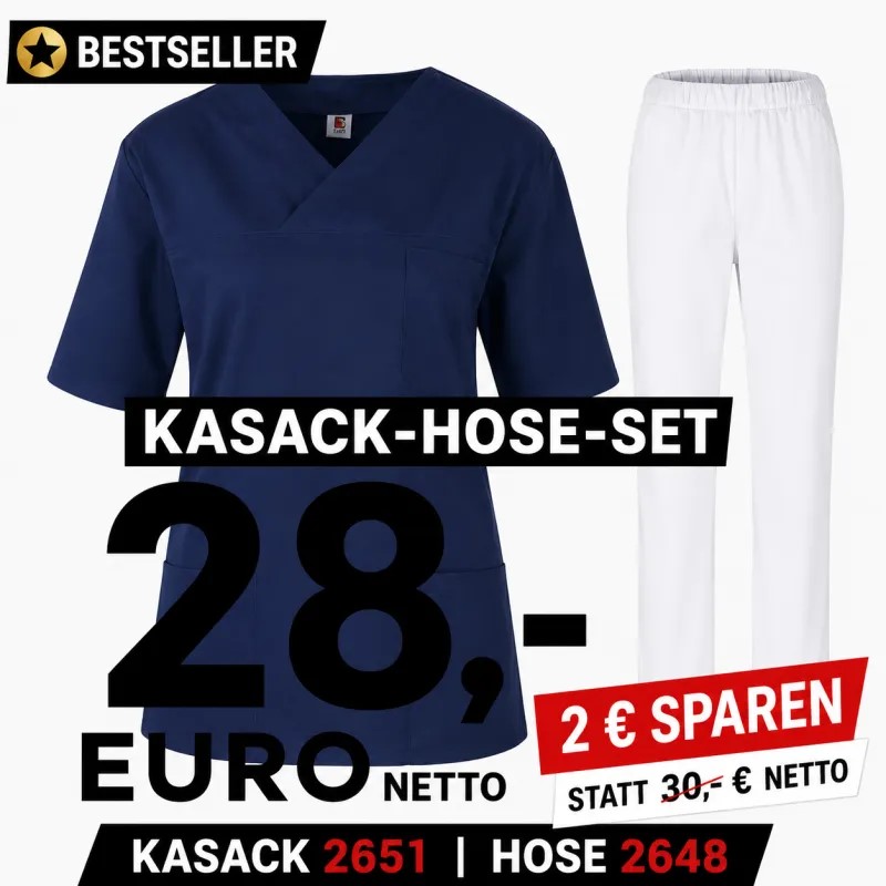 Kasack-Hosen-Kombination aus Kasack 2651 und Schlupfhose 2648 in Marine/Weiß