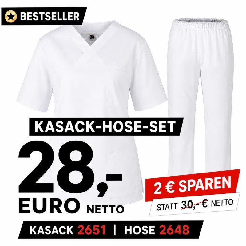 Kasack-Hosen-Kombination aus Kasack 2651 und Schlupfhose 2648 in Weiß