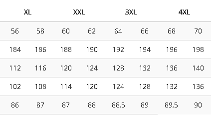 TABELLE MEIN KASACK - LEIBER 1