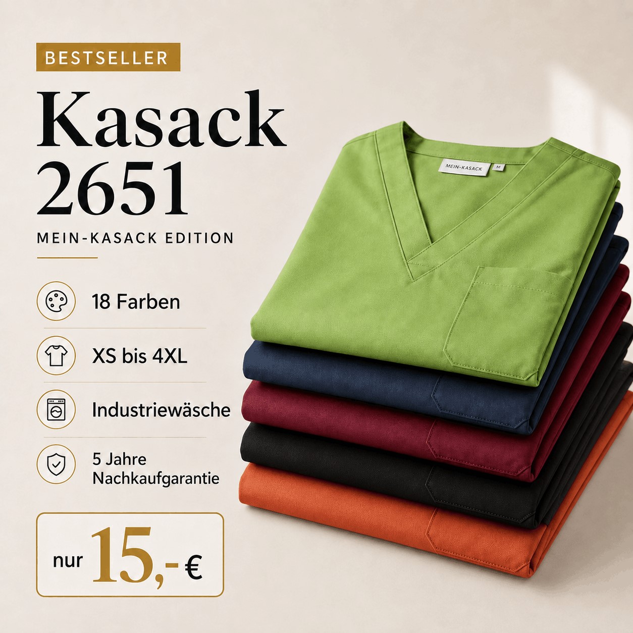 Basic Kasack 2651 - Industriewäsche geeignet - Exklusiv nur auf MEIN-KASACK.de