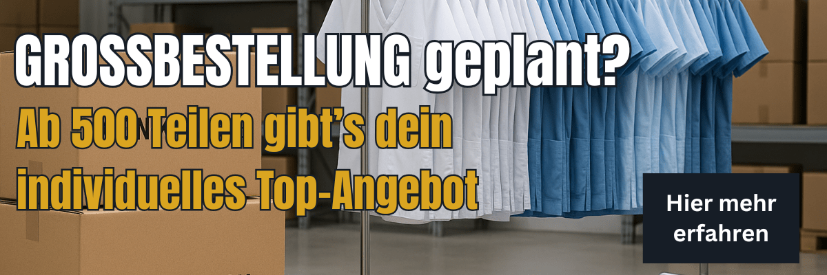 Großbestellungen ab 500 Stück – Pflegebekleidung für Einrichtungen – MEIN-KASACK.de